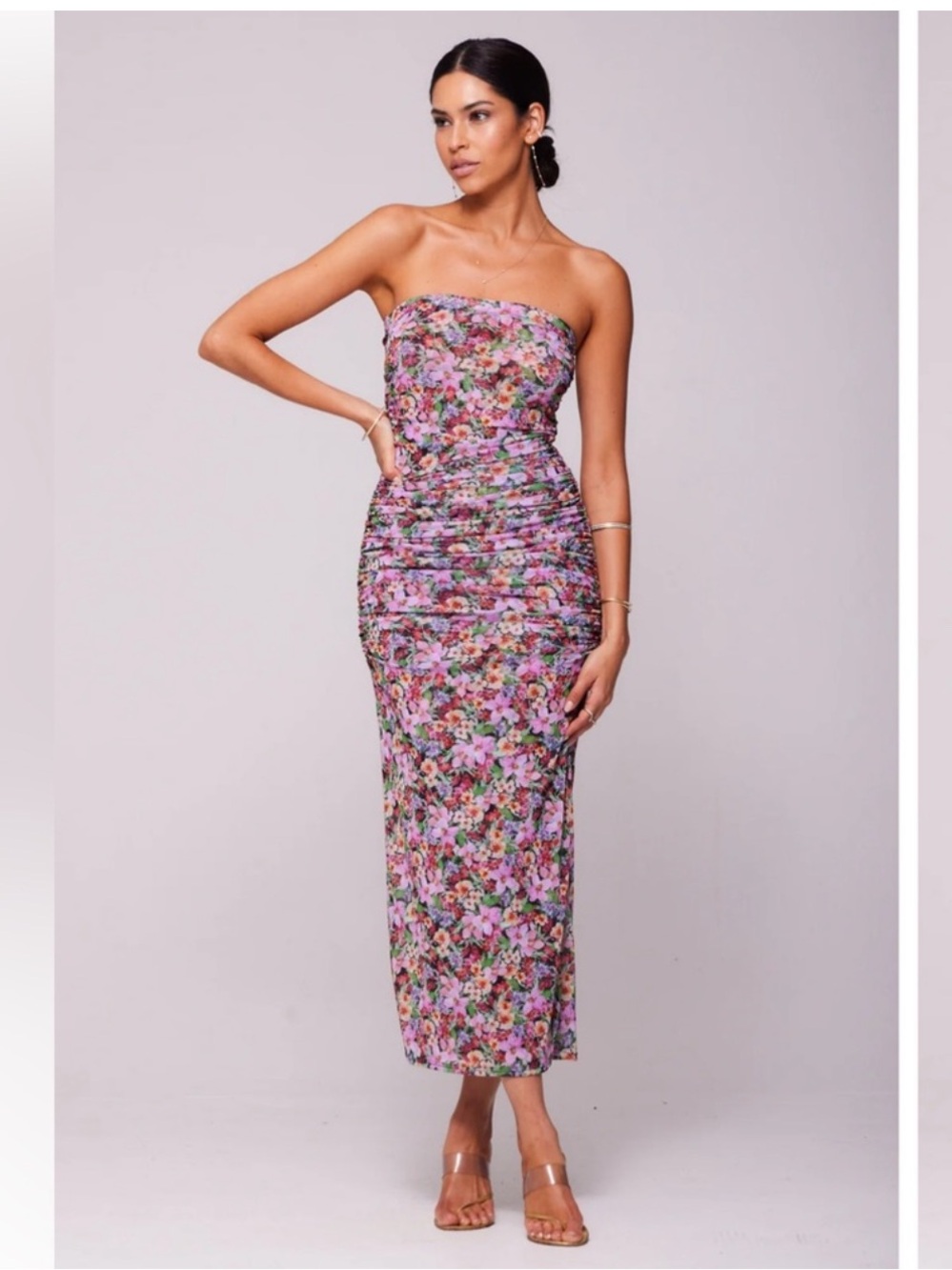 RESA Kristina Mesh Midi Dress in Bloom. Size XS